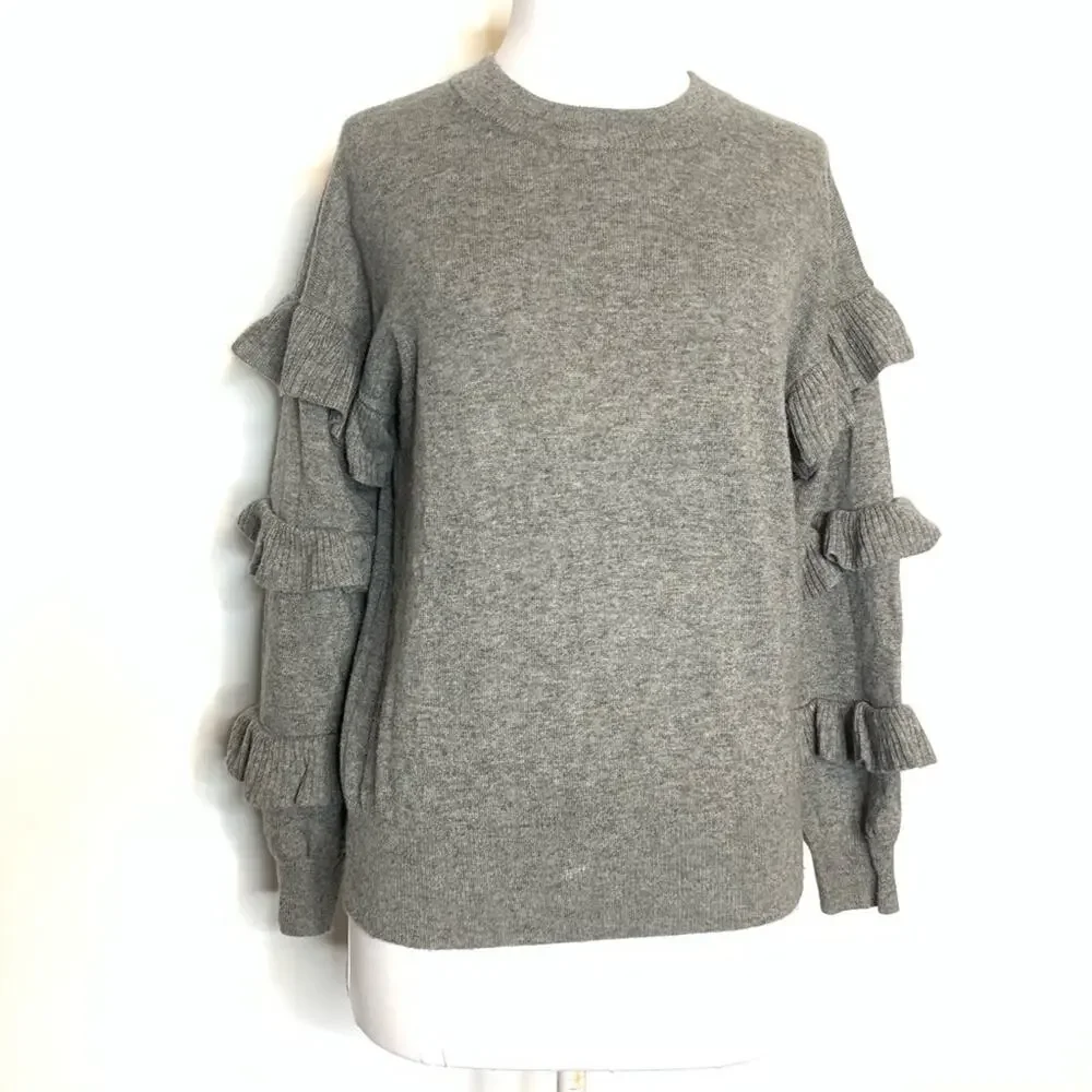 J. Crew ruffle sleeve sweater
